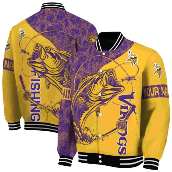 personalized minnesota vikings fishing rod gold jacket fashion forward