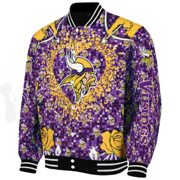 personalized minnesota vikings heart explosion purple jacket best selling