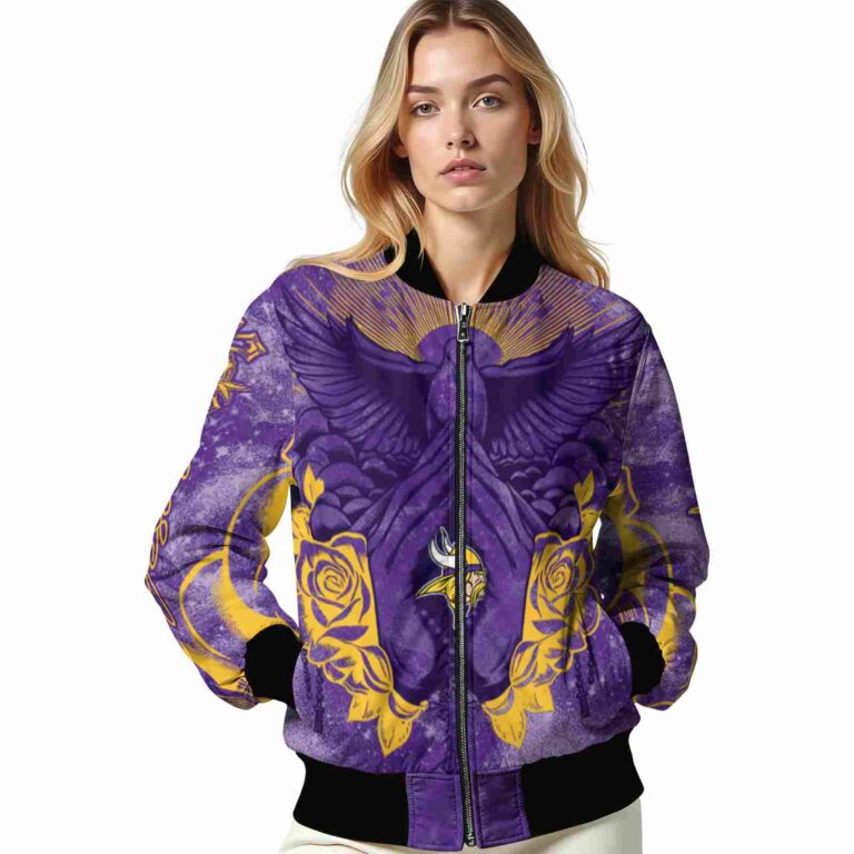 personalized minnesota vikings praying hands purple jacket latest model