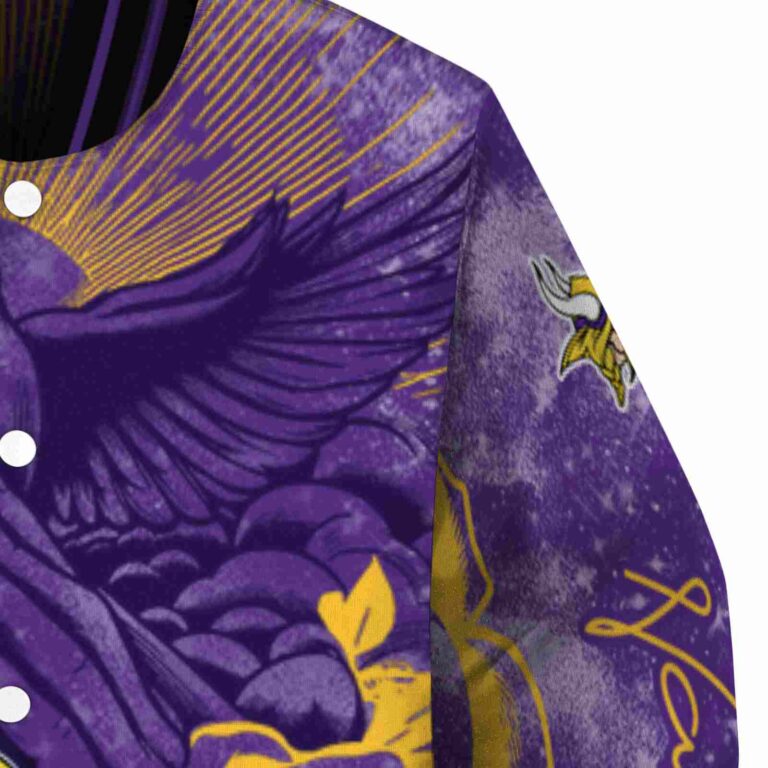 personalized minnesota vikings praying hands purple jacket premium grade
