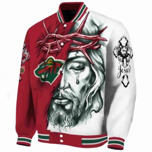 personalized minnesota wild jesus tears red white jacket best selling