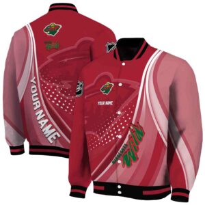 personalized minnesota wild wave patterns red jacket fashion forward