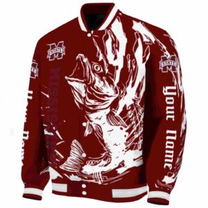 personalized mississippi state bulldogs fishing passion maroon white jacket best selling