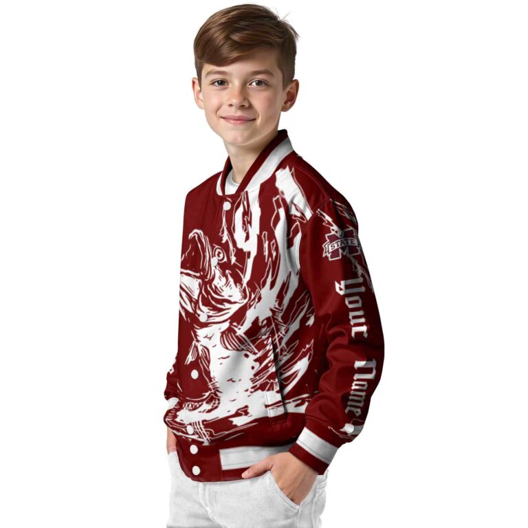 personalized mississippi state bulldogs fishing passion maroon white jacket trendy