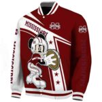 personalized mississippi state bulldogs mickey football maroon white jacket best selling