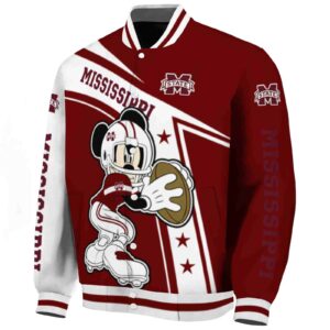 personalized mississippi state bulldogs mickey football maroon white jacket best selling