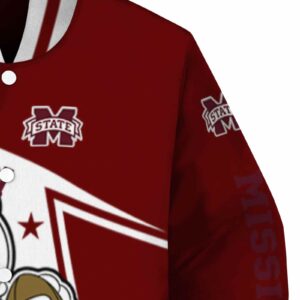 personalized mississippi state bulldogs mickey football maroon white jacket premium grade