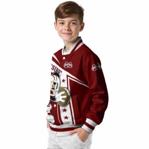 personalized mississippi state bulldogs mickey football maroon white jacket trendy