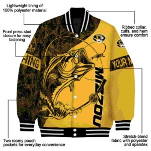 personalized missouri tigers fishing rod gold jacket new arrival