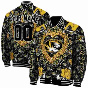 personalized missouri tigers heart explosion black jacket fashion forward