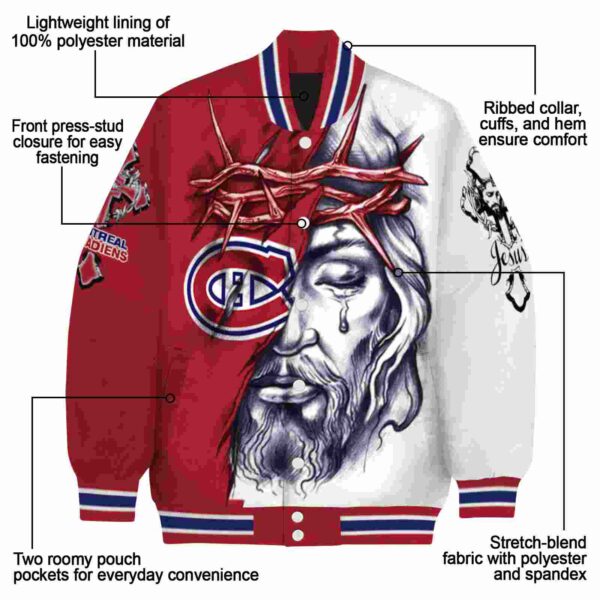 personalized montreal canadiens jesus tears red white jacket new arrival