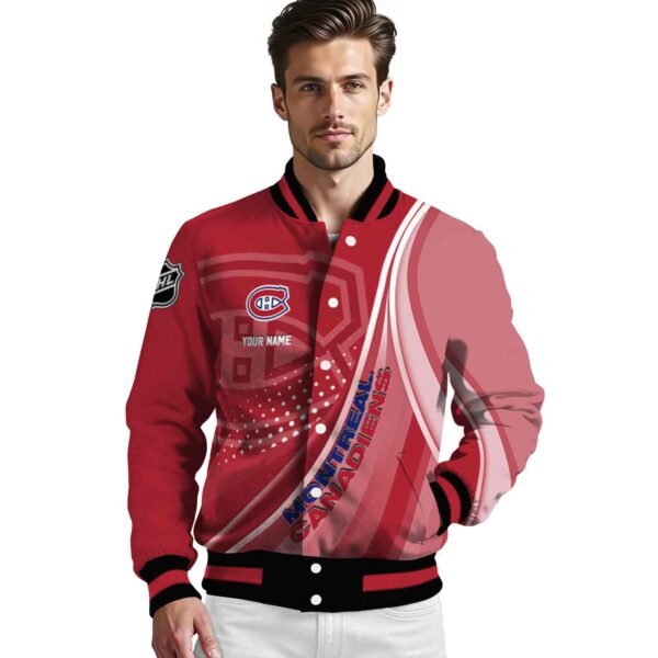 personalized montreal canadiens wave patterns red jacket high quality