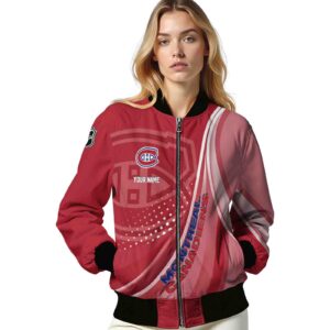 personalized montreal canadiens wave patterns red jacket latest model
