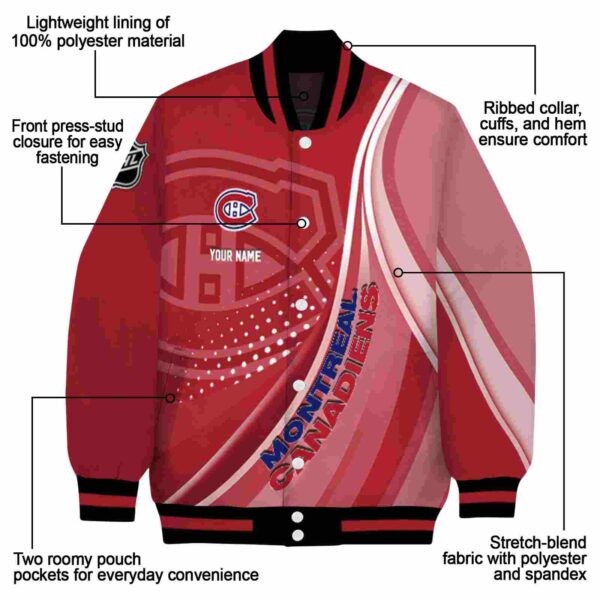 personalized montreal canadiens wave patterns red jacket new arrival
