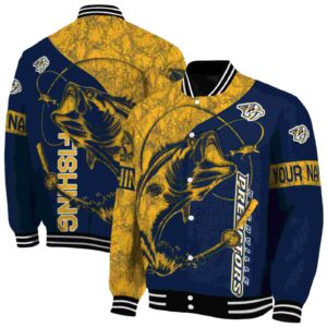 personalized nashville predators fishing rod blue jacket fashion forward