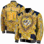 personalized nashville predators heart explosion gold jacket best selling