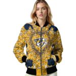personalized nashville predators heart explosion gold jacket best selling