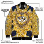 personalized nashville predators heart explosion gold jacket best selling