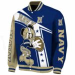 personalized navy midshipmen mickey football blue white jacket best selling