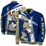 personalized navy midshipmen mickey football blue white jacket best selling