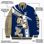 personalized navy midshipmen mickey football blue white jacket best selling