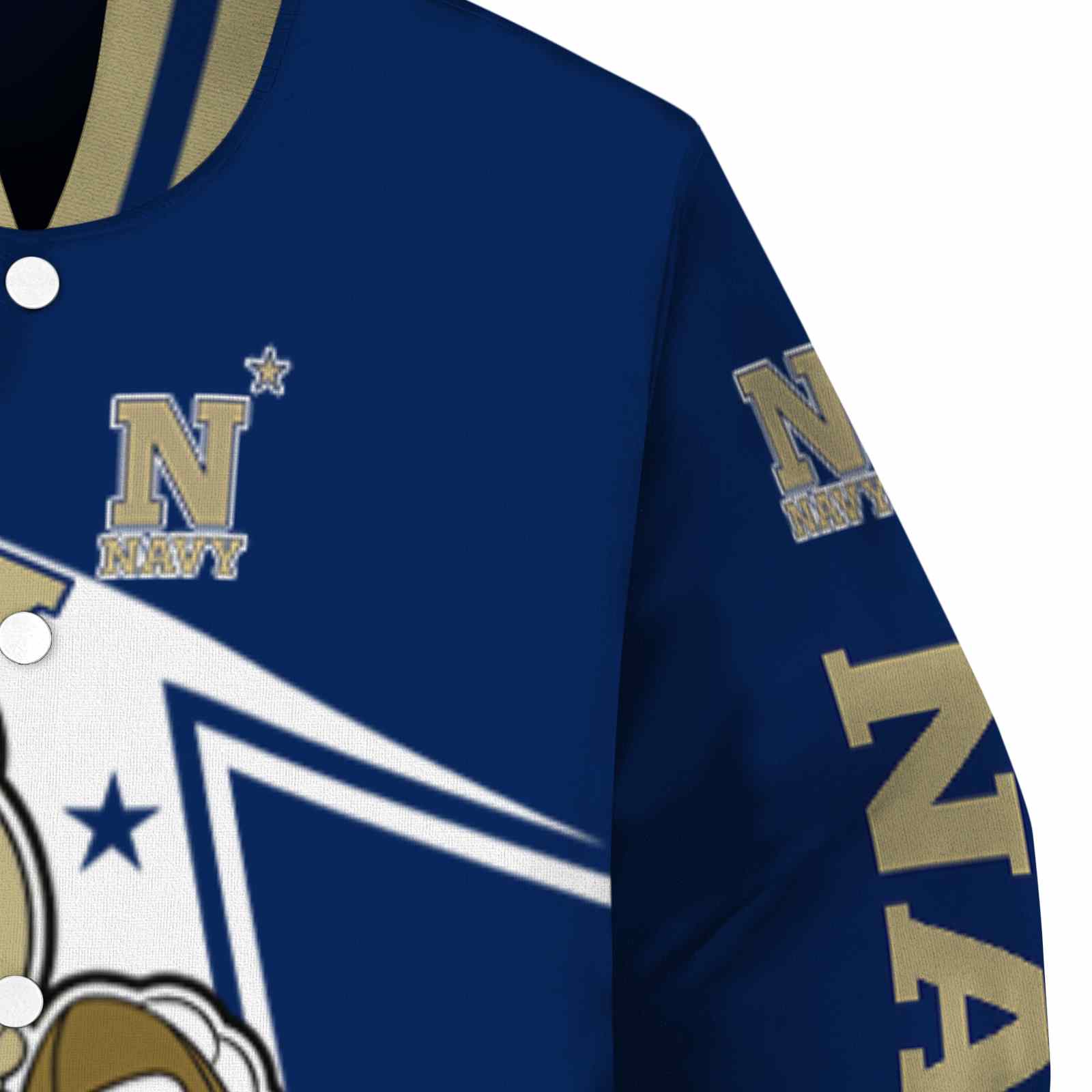personalized navy midshipmen mickey football blue white jacket premium grade personalized navy midshipmen mickey football blue white jacket premium grade