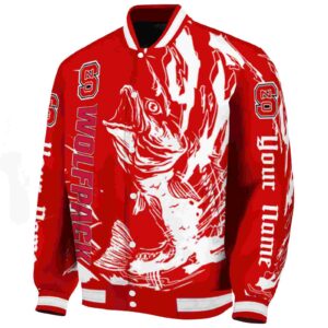 personalized nc state wolfpack fishing passion red white jacket best selling