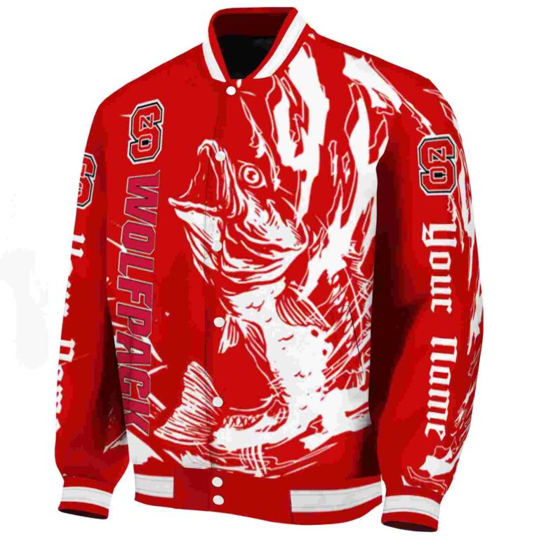 personalized nc state wolfpack fishing passion red white jacket best selling