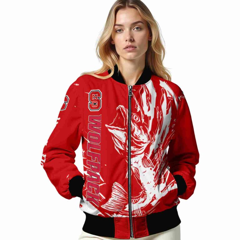 personalized nc state wolfpack fishing passion red white jacket latest model