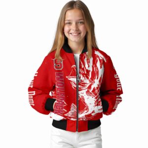 personalized nc state wolfpack fishing passion red white jacket top rated