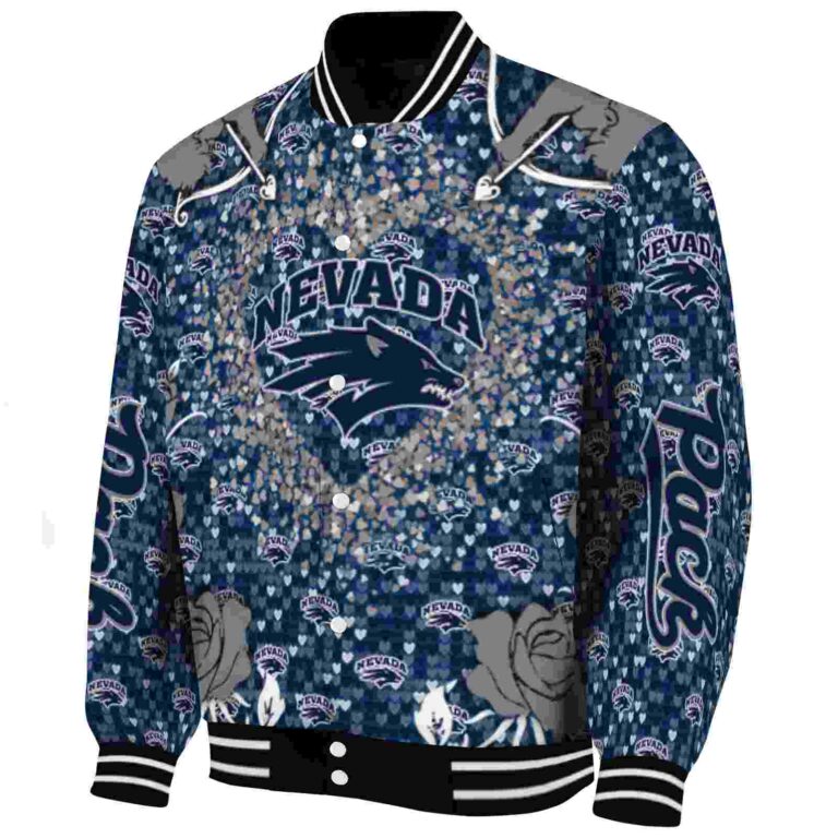 personalized nevada wolf pack heart explosion blue jacket best selling