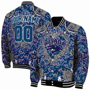 personalized nevada wolf pack heart explosion blue jacket fashion forward