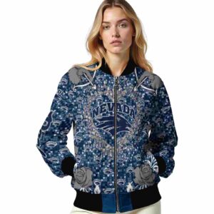 personalized nevada wolf pack heart explosion blue jacket latest model
