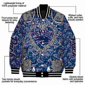 personalized nevada wolf pack heart explosion blue jacket new arrival