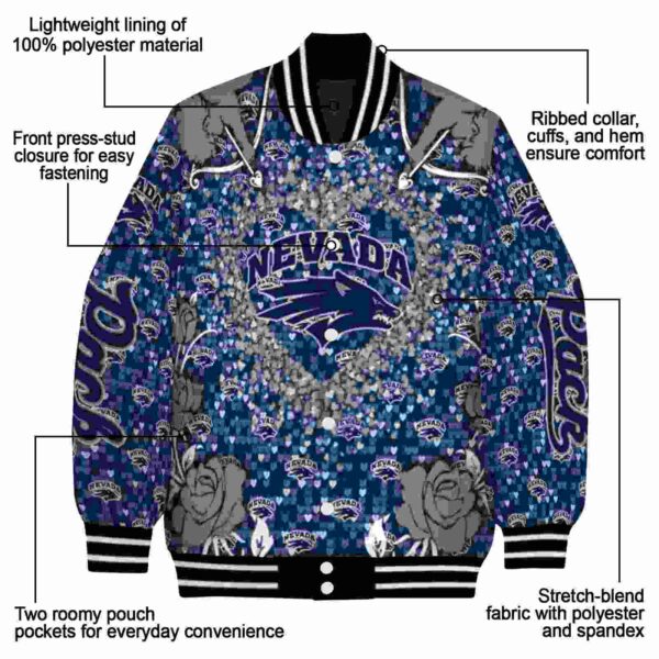 personalized nevada wolf pack heart explosion blue jacket new arrival