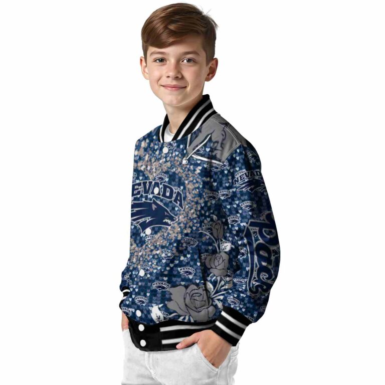 personalized nevada wolf pack heart explosion blue jacket trendy