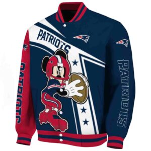 personalized new england patriots mickey football blue white jacket best selling