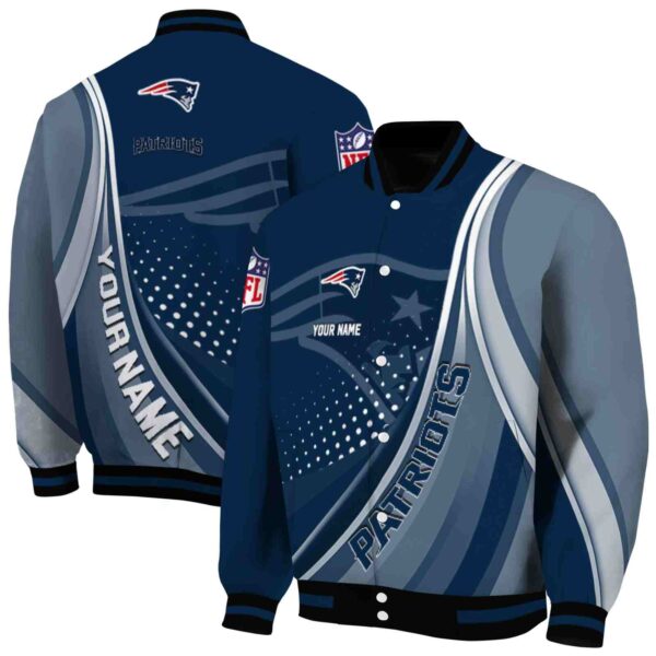 personalized new england patriots wave patterns blue jacket fashion forward