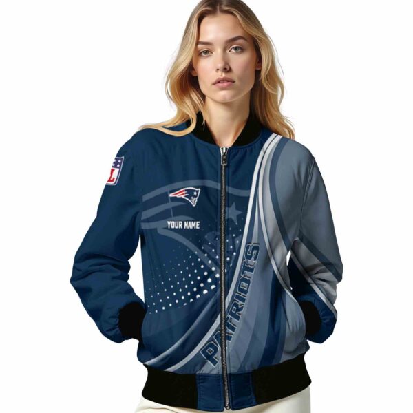 personalized new england patriots wave patterns blue jacket latest model