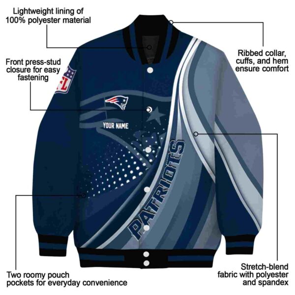 personalized new england patriots wave patterns blue jacket new arrival