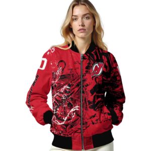 personalized new jersey devils fishing art red jacket latest model