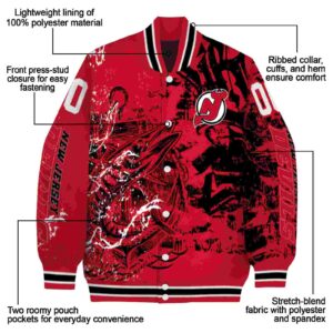 personalized new jersey devils fishing art red jacket new arrival