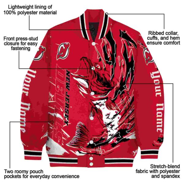 personalized new jersey devils fishing passion red white jacket new arrival