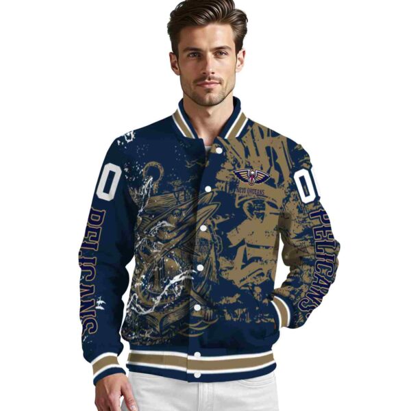 personalized new orleans pelicans fishing art navy jacket high quality