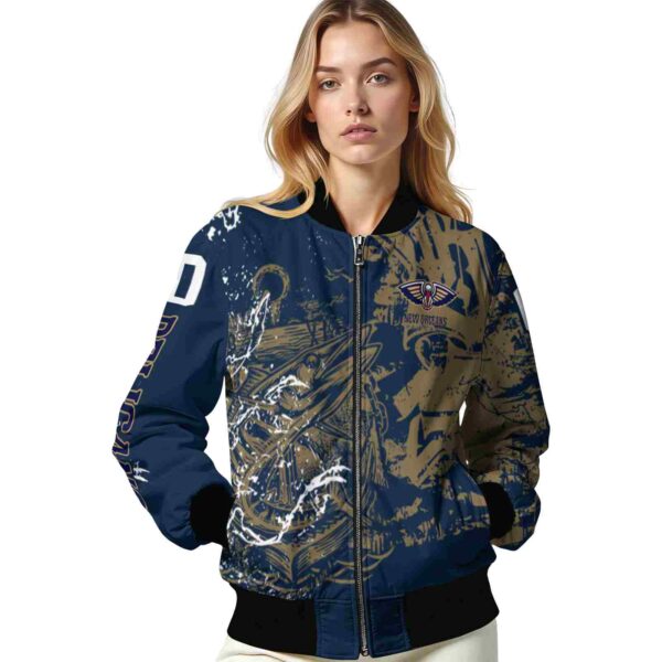 personalized new orleans pelicans fishing art navy jacket latest model