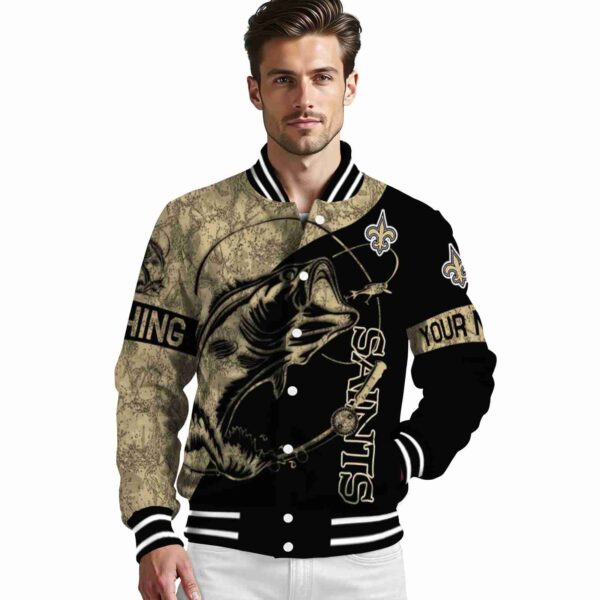 personalized new orleans saints fishing rod black jacket high quality