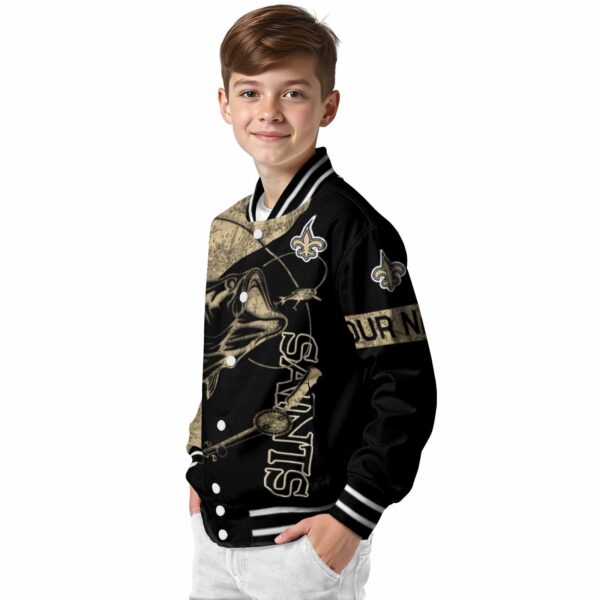 personalized new orleans saints fishing rod black jacket trendy