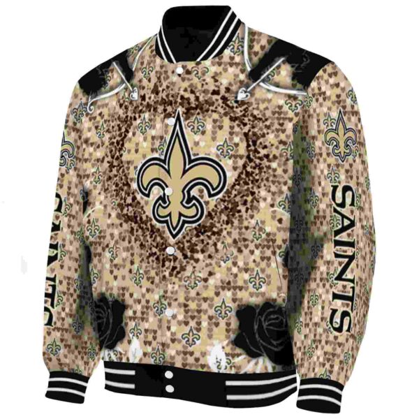 personalized new orleans saints heart explosion gold jacket best selling