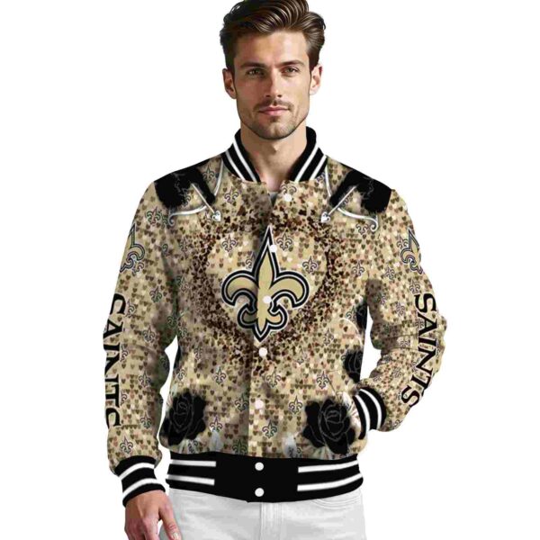 personalized new orleans saints heart explosion gold jacket high quality