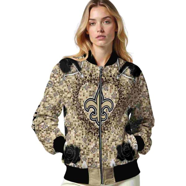 personalized new orleans saints heart explosion gold jacket latest model